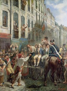 Robespierre (1758-94) et Saint-Just (1767-94) partant pour la guillotine, 28 juillet 1794